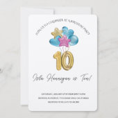 Invitation Fête d'anniversaire à deux chiffres (Devant)