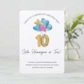 Invitation Fête d'anniversaire à deux chiffres (Debout devant)