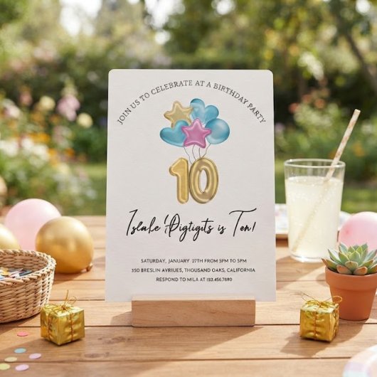 Invitation Fête d'anniversaire à deux chiffres