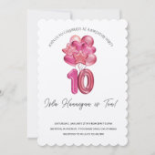 Invitation Fête d'anniversaire à double chiffre (Devant)