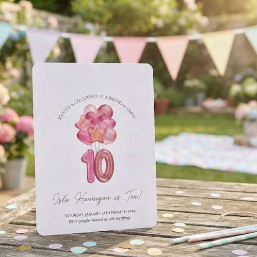 Invitation Fête d'anniversaire à double chiffre