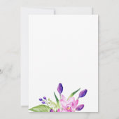 Invitation Fête d'anniversaire à fleurs marine rose pâle (Dos)