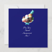 Invitation FÊTE D'ANNIVERSAIRE À LA CRÈME DE GLACE, bleu (Dos)