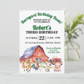 Invitation Fête d'anniversaire à la ferme (Debout devant)