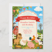 Invitation Fête d'anniversaire à la ferme (Devant)