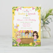 Invitation Fête d'anniversaire à la limonade (Debout devant)