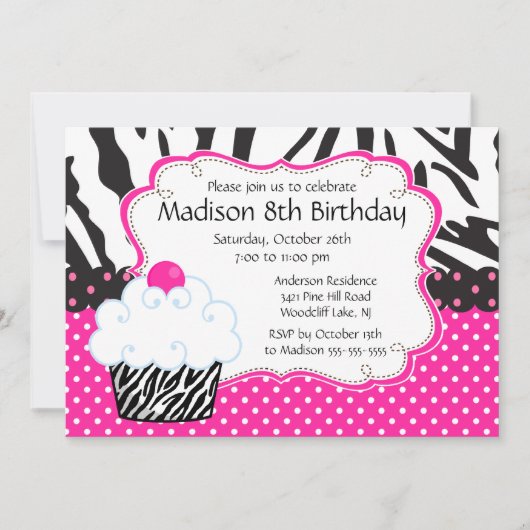 Invitation Fête d'anniversaire à la mode de roses indien et (Devant)