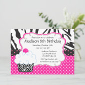 Invitation Fête d'anniversaire à la mode de roses indien et (Debout devant)