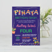 Invitation Fête d'anniversaire à la pinata (Debout devant)