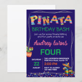 Invitation Fête d'anniversaire à la pinata (Devant / Derrière)