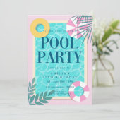 Invitation Fête d'anniversaire à la piscine (Debout devant)
