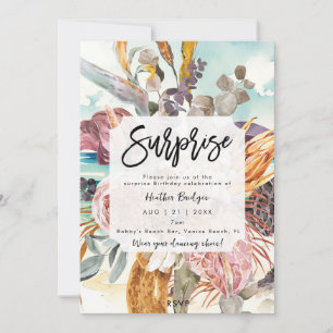 Invitation Fête d'anniversaire à la surprise florale de la pl