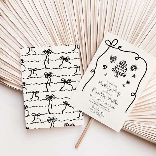 Invitation Fête d'anniversaire à main lunaire