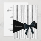 Invitation Fête d'anniversaire à pois noirs (Devant / Derrière)
