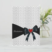 Invitation Fête d'anniversaire à pois noirs pour tout âge (Debout devant)