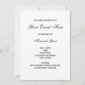 Invitation Fête d'anniversaire à pois noirs pour tout âge (Dos)