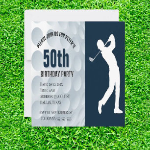 Invitation Fête d'anniversaire à thème de golf