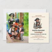 Invitation Fête d'anniversaire à thème de l'ours pirate (Devant)