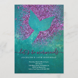 Invitation Fête d'anniversaire à thème de sirène personnalisé