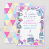 Invitation fête d'anniversaire à thème des années 80, fête du (Devant / Derrière)