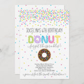 Invitation Fête d'anniversaire à thème Donut - Arc en ciel (Devant / Derrière)