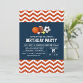 Invitation Fête d'anniversaire à thème du chevron (Debout devant)