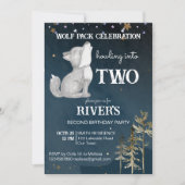 Invitation Fête d'anniversaire à thème du petit loup (Devant)