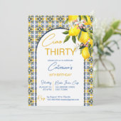 Invitation Fête d'anniversaire à thème italien Majolica arche (Debout devant)