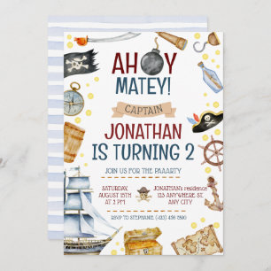 Invitation Fête d'anniversaire à thème Pirate
