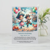 Invitation Fête d'anniversaire à thème pirate (Debout devant)
