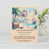 Invitation Fête d'anniversaire à thème pirate (Debout devant)