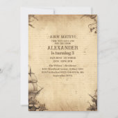 Invitation Fête d'anniversaire à thème Pirate (Devant)