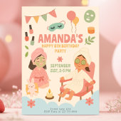 Invitation Fête d'anniversaire à thème spa pour filles