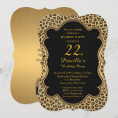 Invitation Fête d'anniversaire à tous les âges, Cheetah, Blac (Devant / Derrière)