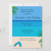 Invitation Fête d'anniversaire à Tropical Beach & Flip Flops (Devant)