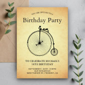 Invitation Fête d'anniversaire à vélo vintage
