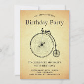 Invitation Fête d'anniversaire à vélo vintage (Devant)