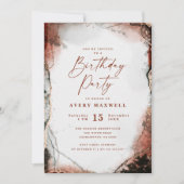 Invitation Fête d'Anniversaire Abstraite Rustique Orange (Devant)