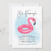 Invitation Fête d'anniversaire adolescente Flamant Rose pour  (Devant)