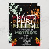 Invitation Fête d'anniversaire adolescente Paintball Cool (Devant / Derrière)