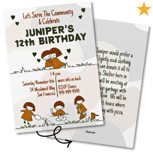 Invitation Fête d'anniversaire adorable et conviviale pour pr