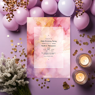 Invitation Fête d'anniversaire adulte avec lavis aquarelle ma