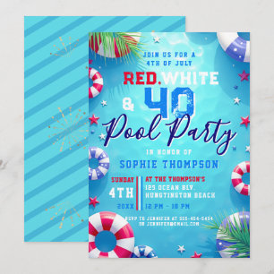 Invitation Fête d'anniversaire adulte de 40 ans pour femme au