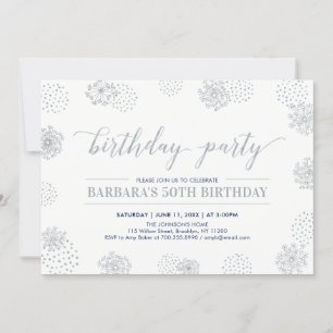 Invitation Fête d'anniversaire adulte de 50 ans moderne et él