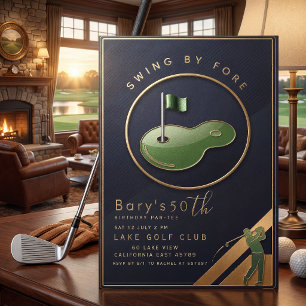 Invitation Fête d'anniversaire adulte de golf 