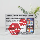 Invitation Fête d'anniversaire adulte de thème de casino de (Debout devant)