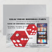 Invitation Fête d'anniversaire adulte de thème de casino de (Devant / Derrière)