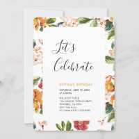 Fête d'anniversaire adulte d'été tropical moderne