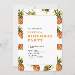 Invitation Fête d'anniversaire adulte d'été tropical moderne