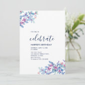 Invitation Fête d'anniversaire adulte d'été tropical moderne (Debout devant)